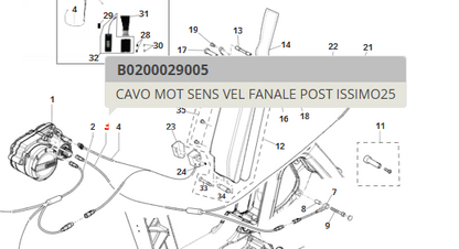 Cavo sensore velocità fanale posteriore Fantic Issimo B0200029005 originale