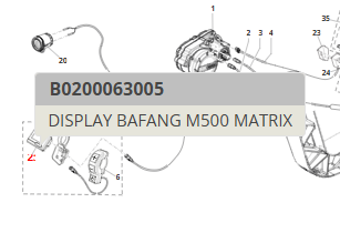 Display per Fantic ISSIMO Bafang M500 Matrix. Originale