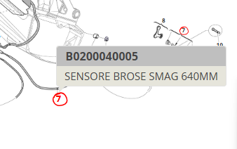 Fantic Sensore velocità Brose S ALU 640mm Fantic