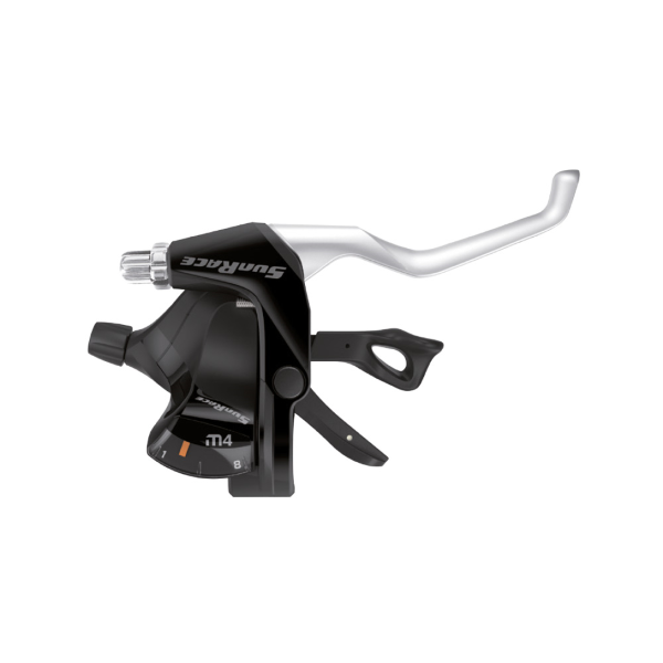 Coppia comandi integrati cambio + freno M406 3x8v con display, collarino SunRace nero argento
