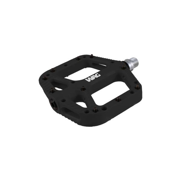 Pedali MTB WAG flat 116x110x16 mm con pin nero - rosso