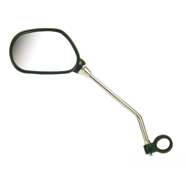Specchietto ovale con catadiottro sinistro nero argento